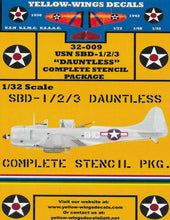 Load image into Gallery viewer, US - 1/32 Decals- Yellow-Wings Decals SBD Dauntless
