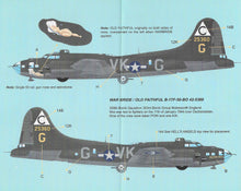 Load image into Gallery viewer, US - 1/48 B-17F Flying Fortress Decals
